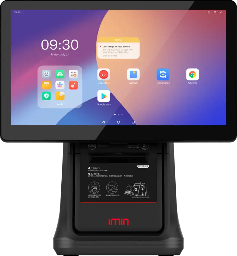 TPV D4 de doble pantalla, ideal para mostrador y cocina